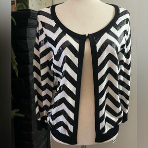 Inc. — Black/White chevron sequin cardigan- L
New with tags Please